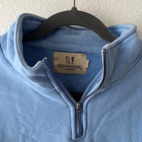 Fashion Brand Company Blue Museum of Modern Fart Quarter Zip Sweatshirt - Picture 3 of 4